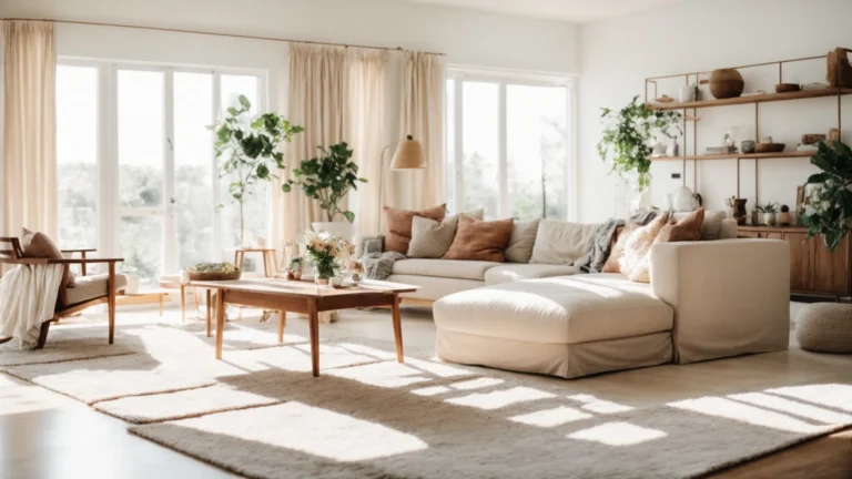 a bright, airy living room with lots of natural light and minimalistic decor.